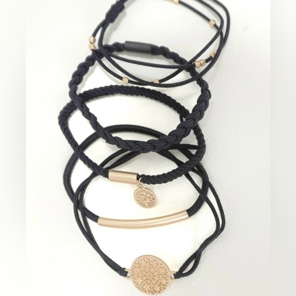 Bracelet/Hair Tie Set, 5 piece NEW - Picture 3 of 3